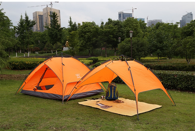 Cheap Goat Tents Ultralight Portable Waterproof Breathable Damp proof 3 4 Person Quick Automatic Opening Double Layer Outdoor Camping Tent 3Color Tents 